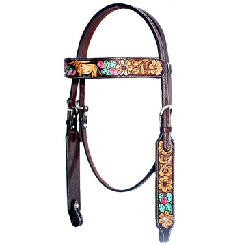 Bar H Equine Genuine Western American Leather Horse Headstall
